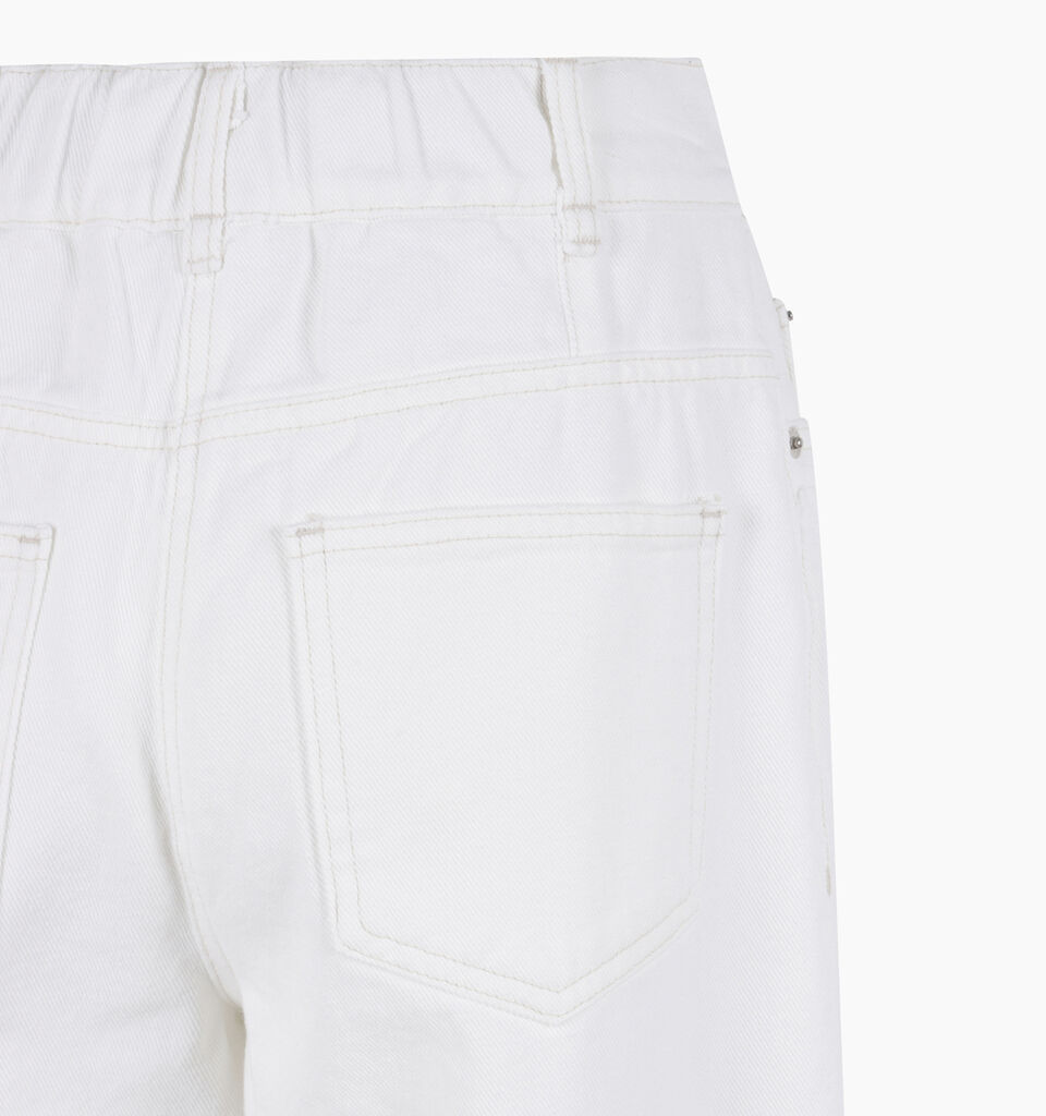 Cream colored flared denim trousers - sisley k women - Creamy White | Sisley K image number 4